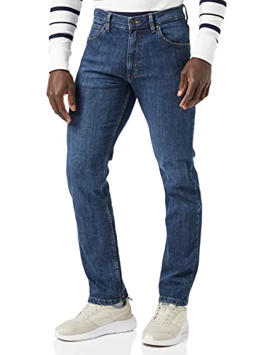 Wrangler Authentic Regular Jeans, Blu (Blue Dark Stone), 40W / 34L Uomo