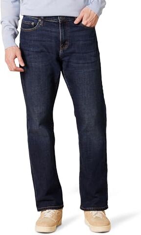 Amazon Essentials Jeans Dritti con Taglio Bootcut Uomo, Blu Scuro Vintage, 33W / 32L