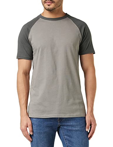 Urban Classics Raglan Contrast Tee, Maglietta Uomo, Grigio (Asphalt/Darkshadow), 4XL Plus