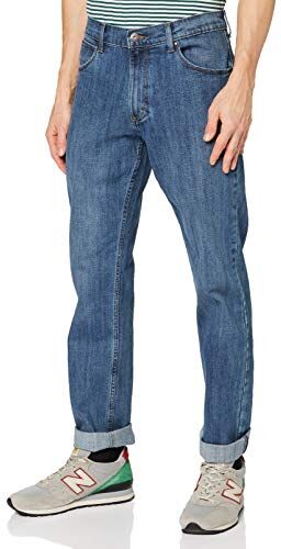 Wrangler Authentic Regular Jeans, Blu (Blue Mid Stone), 32W / 32L Uomo