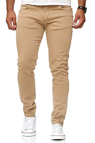 Redbridge Jeans Uomo Slim Fit Pantaloni Cotone Vasta Gamma di Colori Casual Stretch Beige W31 L30
