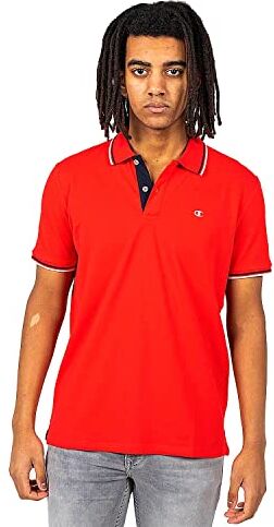 Champion Legacy Polo Gallery Light Cotton piqué C-Logo, Rosso Intenso, L Uomo