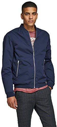 Jack & Jones Giubbino leggero con colletto e tasche con cerniere visibili. Blu