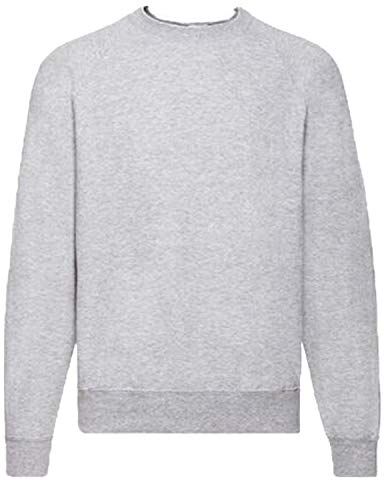 Fruit of the Loom Felpa "Raglan Sweat" M, grigio mélange, Grigio (Grigio Melange), M