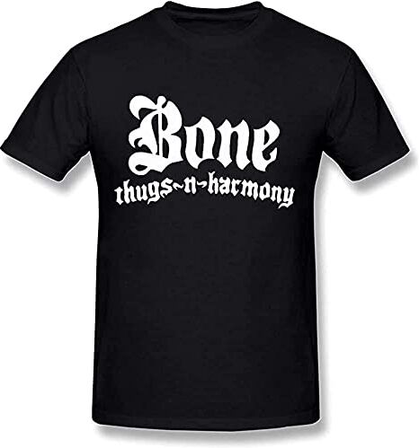 YUNMEI Bone Thugs N Harmony Hip Hop DeepHeather Crewneck Men's Tee Adult Unisex 100% Cotton Short Sleeve T-Shirt Black L