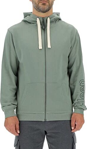 Jeep J Felpa con Cappuccio E Zip Logo Ricamato sulla Manica J22W Uomo Agave Green/Black M