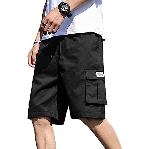 Joberio Pantaloncini cargo da uomo   Pantaloncini tascabili sotto il ginocchio con vestibilità rilassata,Pantaloncini mimetici o solidi all'aperto con tasche per uomo da spiaggia