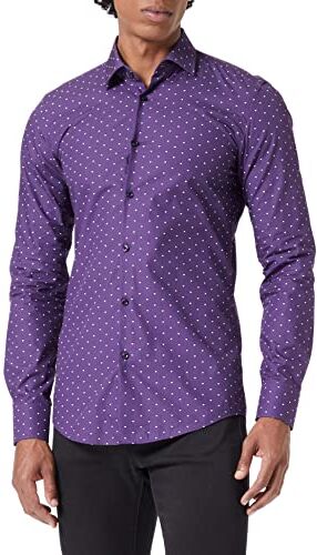 HUGO Kenno, Camicia Uomo, Dark Purple430, 43