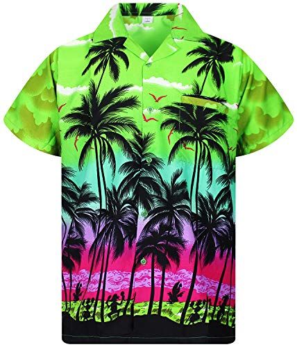 V.H.O. Funky Hawaiian Shirt, Beach, Verde, XS