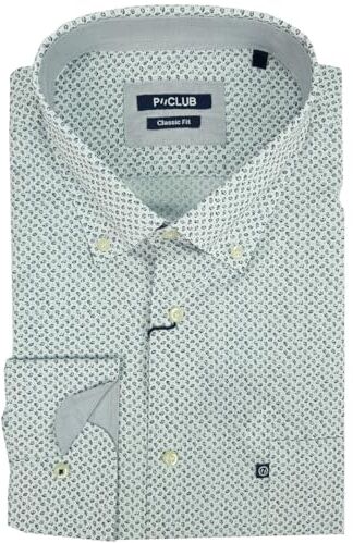 Rionero Camicia da Uomo 100 Cotone Manica Lunga Classica Elegante Taschino XXL XXXL m l (L 701)