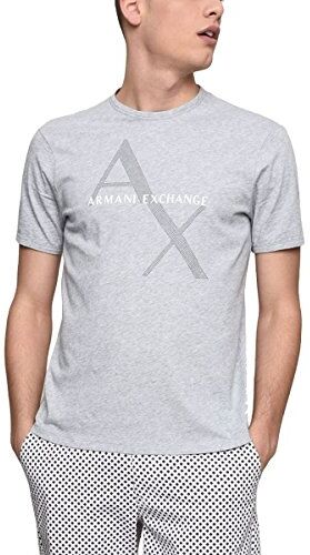 Armani T-shirt Classica In Cotone Con Logo, T-shirt Uomo, Grigio, XL