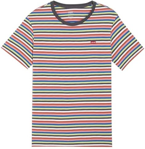 Levis Ss Original Housemark Tee, T-Shirt Uomo, Welcome Bright White Striped, M