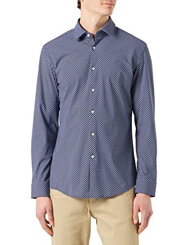 HUGO Kenno, Camicia Uomo, Dark Blue141, 38