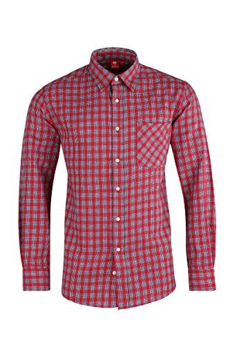 Engelbert Strauss Camicia da Lavoro, M, Rosso/Blu Scuro/Bianco.