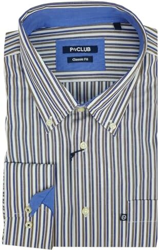 Rionero Camicia da Uomo 100 Cotone Manica Lunga Classica Elegante Taschino XXL XXXL m l (L 898)