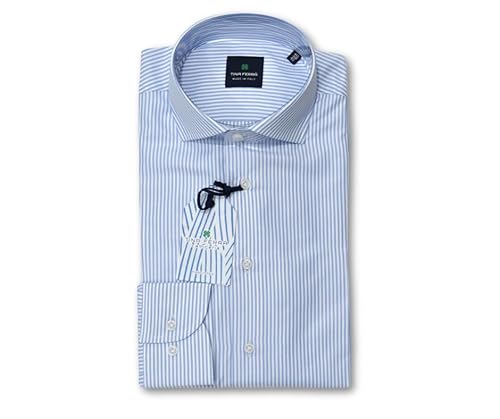 Tina Ferrà Camicia Casual a Righe Elegante Uomo, vestibilità Regular, Camicia in Cotone Manica Lunga, 100% Made in Italy