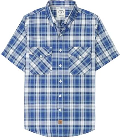 Dubinik ® Camicia bambù Camicia Uomo Maniche Corte Regular Fit Casual Quadri Taschino Traspirante Camicia Maniche Corte Uomo