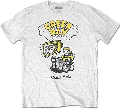 Green Day T-Shirt # L Unisex White # Longview Doodle