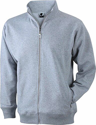 James & Nicholson Giacca in resistente felpa (XL, grey-heather)