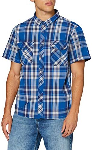 Brandit Bandit Camicia Roadstar Quadri B-4003 Blu/Bianco, 4XL