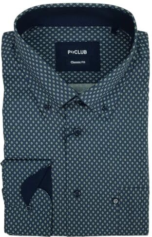 Rionero Camicia da Uomo 100 Cotone Manica Lunga Classica Elegante Taschino XXL XXXL m l (M 698)