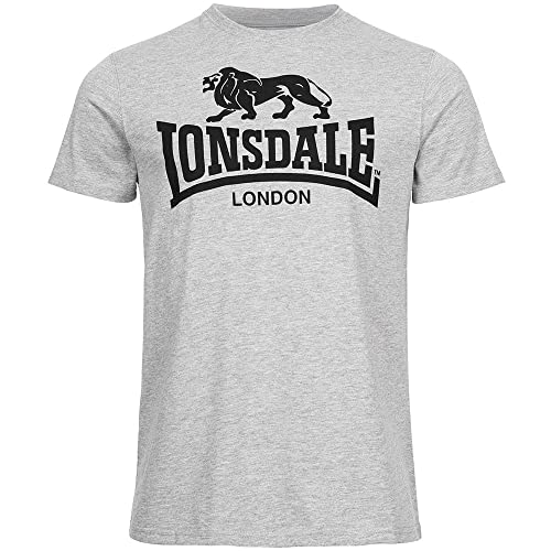Lonsdale Maglietta da Uomo con Logo, Grigio (Marl Grey), XXXXXL