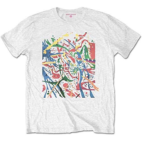 Pink Floyd T-Shirt # M White Unisex # Pollock Prism