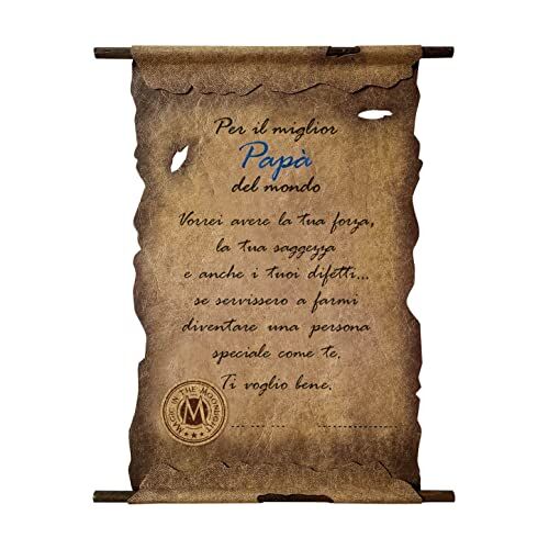 Magic In The Moonlight Biglietto PERGAMENA FESTA DEL PAPÀ   busta regalo abbinata   fatto a mano, personalizzabile, Made in Italy (PAPÀ)