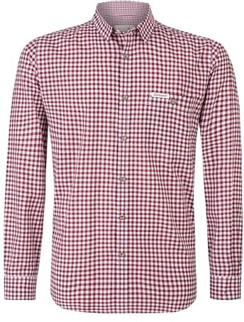 Stockerpoint Campos3 Camicia Tradizionale Bavarese, Rosso (Bordeaux), M Uomo