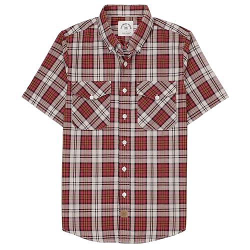 Dubinik ® Camicia bambù Camicia Uomo Maniche Corte Regular Fit Casual Quadri Taschino Traspirante Camicia Maniche Corte Uomo