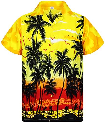 V.H.O. Funky Hawaiian Shirt, Beach, Giallo, XL