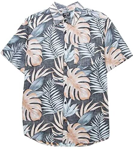 Hurley One And Only Lido Stretch S/S Camicia, Nero, M Uomo