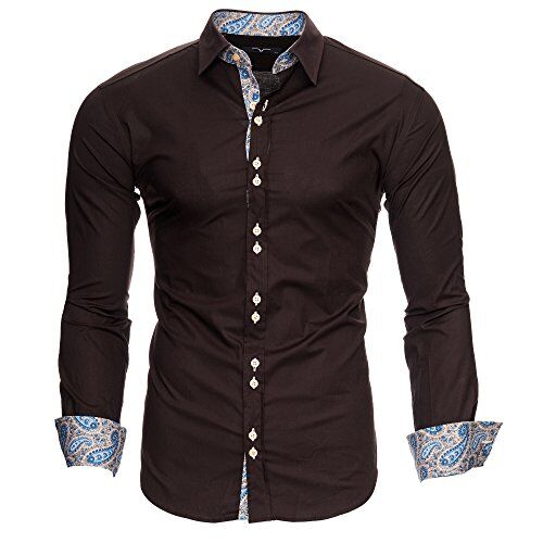 Kayhan Uomo Camicia, Royal Paisley Brown M