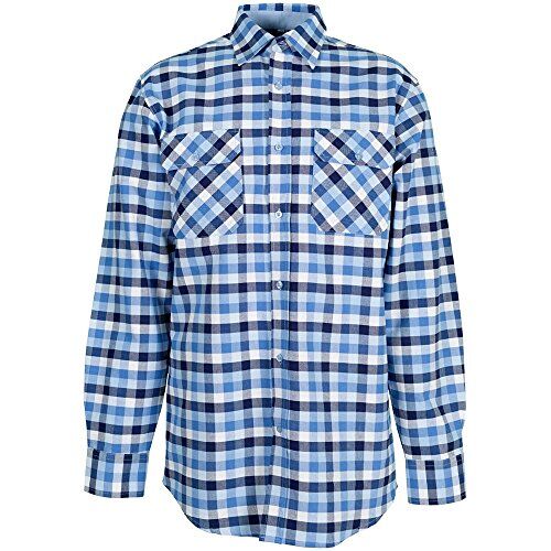 Planam Taglia 37/38 Camicie da Uomo Camicia Country Manica Lunga Blu a Quadretti Modello