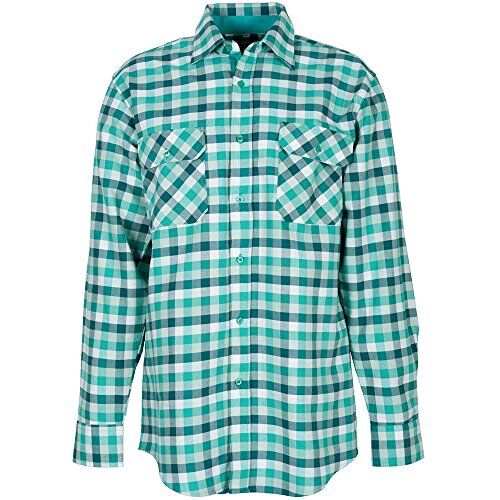 Planam Taglia 47/48 Camicie da Uomo Camicia Country Manica Lunga Verde a Quadretti Modello