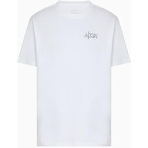 Armani Maglietta da Uomo Utility Edge, Sustainbale, Logo Embroidered, Bianco Sporco, XXL Armani Maglietta da Uomo Utility Edge, Sustainbale, Logo Embroidered, Bianco Sporco, XXL