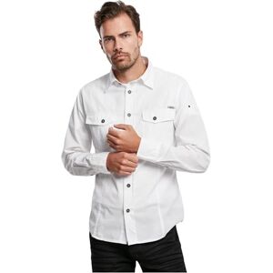 Brandit Slim Fit Shirt Long Sleeve, Uomo, white, S Brandit Slim Fit Shirt Long Sleeve, Uomo, white, S