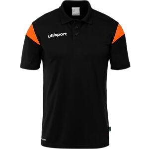 Uhlsport Polo Sportiva Unisex, Nero/Arancione Fluo, XXXL Uhlsport Polo Sportiva Unisex, Nero/Arancione Fluo, XXXL