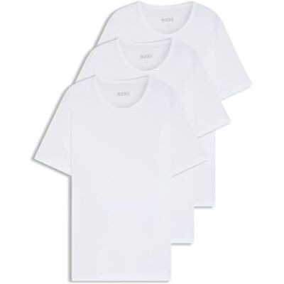 Boss Tshirt RN 3P Classic Maglietta, White 100, M Uomo Boss Tshirt RN 3P Classic Maglietta, White 100, M Uomo