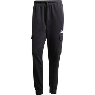 Adidas Uomo Essentials Feelcozy Fleece Cargo Pants, Black/White, L Adidas Uomo Essentials Feelcozy Fleece Cargo Pants, Black/White, L