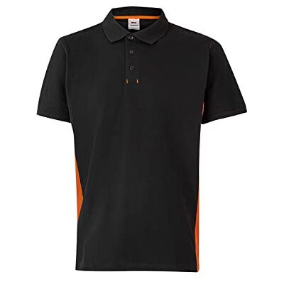 Velilla 105504; Polo Bicolor Manica Corta; Colore, Nero e Arancione, XS Velilla 105504; Polo Bicolor Manica Corta; Colore, Nero e Arancione, XS