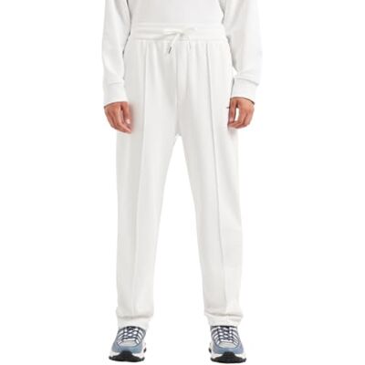 Armani Cotton French Terry Sweatpant Wiith Front Pleat Detail, Pantaloni della Tuta Uomo, off White, Armani Cotton French Terry Sweatpant Wiith Front Pleat Detail, Pantaloni della Tuta Uomo, off White,