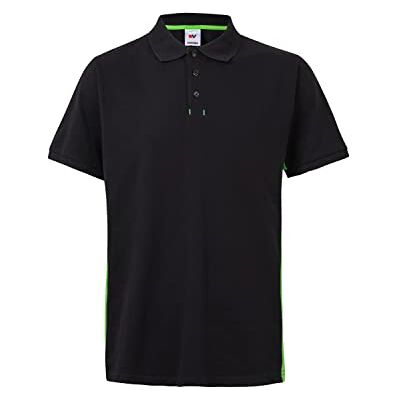 Velilla Polo bicolore a maniche corte 180 g/m2 105504 uomo, nero e verde lime, L Velilla Polo bicolore a maniche corte 180 g/m2 105504 uomo, nero e verde lime, L