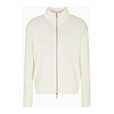 Armani Toppa da Uomo, a Maniche Lunghe, con Chiusura Lampo, Colore Bianco, M, Bianco Sporco, M Armani Toppa da Uomo, a Maniche Lunghe, con Chiusura Lampo, Colore Bianco, M, Bianco Sporco, M