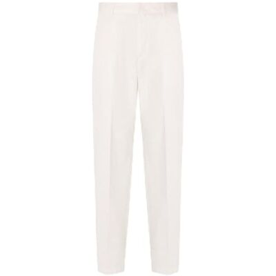 Armani Blue Edition, Metal Logo Plate, Welt Pocket, Pantaloni Casual Uomo, off White, Armani Blue Edition, Metal Logo Plate, Welt Pocket, Pantaloni Casual Uomo, off White,