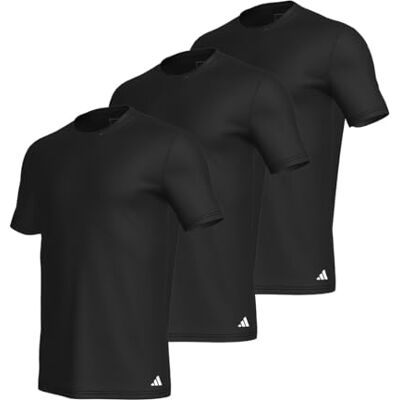 Adidas Herren Unterwäsche Crew Neck Shirt (3pk) -Active Core Cotton Canottiera, Black_, XXL Uomo Adidas Herren Unterwäsche Crew Neck Shirt (3pk) -Active Core Cotton Canottiera, Black_, XXL Uomo