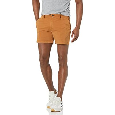 Amazon Essentials Pantaloncini Chino Slim Fit Elasticizzati Comodi e Senza Pieghe sul Davanti 13cm Uomo, Tabacco, 29W Amazon Essentials Pantaloncini Chino Slim Fit Elasticizzati Comodi e Senza Pieghe sul Davanti 13cm Uomo, Tabacco, 29W