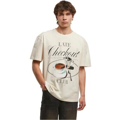 -late Checkout Coffee Oversize Tee T-Shirt, Sabbia, XS Uomo -late Checkout Coffee Oversize Tee T-Shirt, Sabbia, XS Uomo