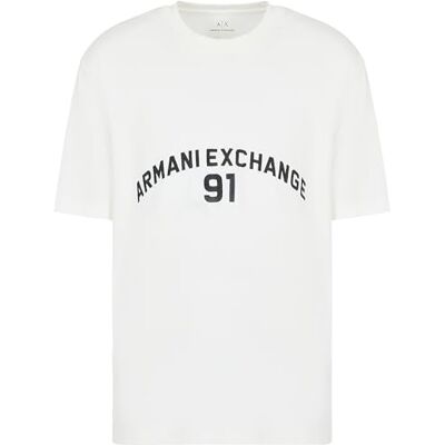 Armani Maglietta da Uomo con Logo Big Embroidered, vestibilità Normale, Bianco off, L, Bianco Sporco, L Armani Maglietta da Uomo con Logo Big Embroidered, vestibilità Normale, Bianco off, L, Bianco Sporco, L