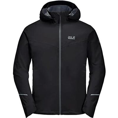 Jack Wolfskin Atlas Tour Giacca da Pioggia da Uomo, Uomo, Giacca da Raining Uomo, , Nero, XXL Jack Wolfskin Atlas Tour Giacca da Pioggia da Uomo, Uomo, Giacca da Raining Uomo, , Nero, XXL